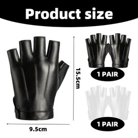 HDGSAFD 2 Pairs Half Finger Gloves, Cycling Gloves, Men's Gloves, Fashionable Simple Gloves, Role Play Gloves, black