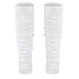 Hariendny Football Scrunch Leg Sleeve for Youth & Men, Men Scrunch Football Socks, Leg Compression Sleeve, White Calf Compression Sleeve for Running Soccer Basketball Tennis Hockey, 1 Pairs