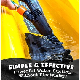 Salty Captain FlowVac Water Vacuum – Venturi-Powered Suction for Fast Water & Debris Removal – No Electricity Needed – Ideal for Boats, 4WD, Pools & Home Cleanup – Lightweight, Durable & Easy to Use