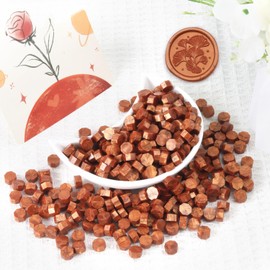 Copper Gold Wax Seal Beads, HOSEALING Premium 360pcs Sealing Beads for Wax Seal Stamp, Metallic Copper Sealing Wax Pellets Refill Pack for Wax Seal Kit, Wedding Invitations, Envelope Letter Sealing