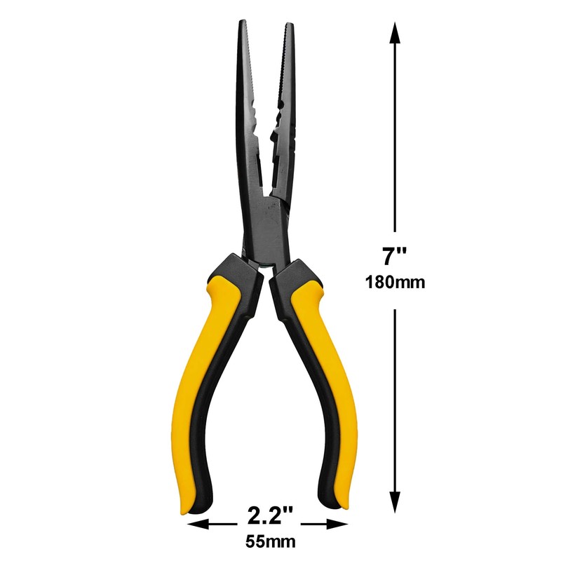 Viganoc 7-inch Fishing Pliers with Rust-Resistant Teflon Coating, Comfortable Grip