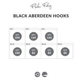 FLADEN - Black Aberdeen Sea Fishing Hooks Bulk Packs Barbed Ideal for Shore & Boat Multiple Baits (Size 3/0-80 hooks) [14-ABELS-3/0]