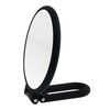 Danielle Folding Makeup Mirror with Handle/Stand, 10X Magnification, Midnight Matte
