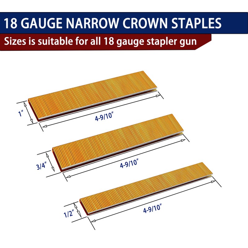 HW HAMWOO 18 Gauge by 1/2 to 1 in Multi-Pack