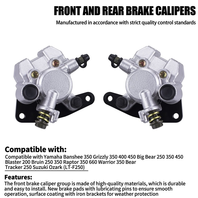 CNCMOTOK Front Right & Left Brake Caliper With Pads Compatible