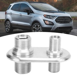 A/C Bulkhead, Car 2‑Port Air Conditioner Bulkhead Connector Universal Modification Replacement for Hot Rod(Silver)