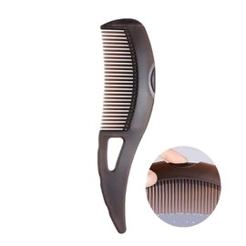 Hollow Teeth Hair Comb with Self-Cleaning Button, Wide-Tooth Design for Scalp Massage and Dandruff Control, Brown