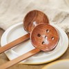 4-Piece Large Wooden Spoons with Long Handle, Japanese Ramen Spoon,