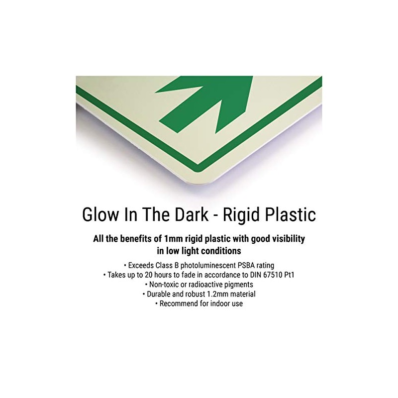 vsafety 14044 ap-g "Fire Exit Arrow to Right" Sign, Glow