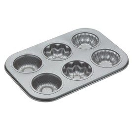 KitchenCraft Non-Stick Six Cup Flower Baking Pan, 26 x 18cm
