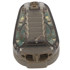 Military Helmet Light Flashlight Survival Signal Light Waterproof Ladybug Lamp Battery Powered for Outdoor Sports Soil Color Base Red Light