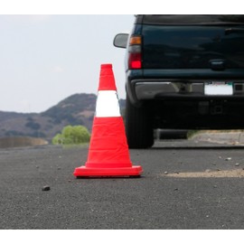 Eurow Reflective Collapsible Safety Cone, 17 Inches