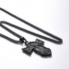 U7 Catholic Jewelry Ion Plating Black Metal Orthodox Cross Pendant