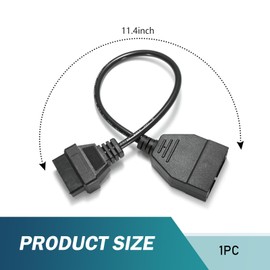 Zeathery OBD1 Scanner Connector, 12 Pin to OBD1 to OBD2 16 Pin Connector, Scanning Diagnostic Extension Tool Cable Connector, Plug Play Accessories, Universal for Most Car Models (Black)