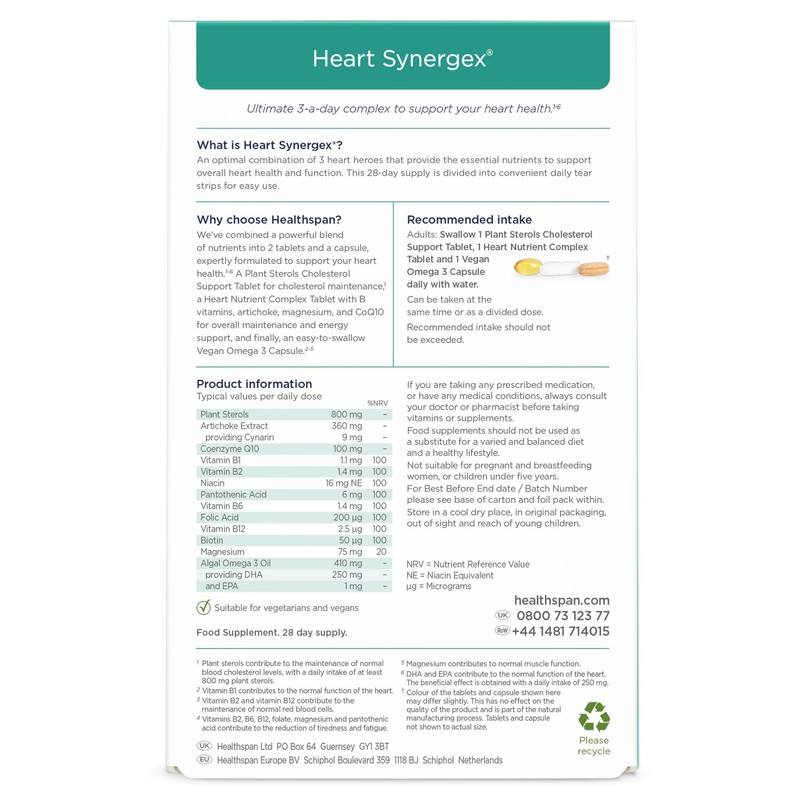 Healthspan Heart Synergex | 28 Day Supply | Heart Health