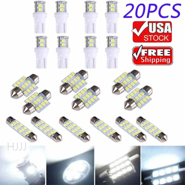 Unbranded 20pcs LED Interior Lights Bulbs Kit Car Trunk Dome