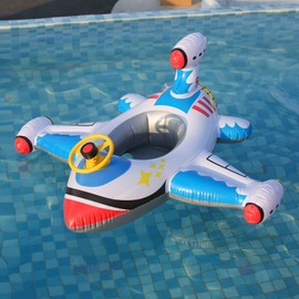 ILLUSORY Flotador de Piscina para Niños, Flotador Inflable para Niños con Asiento de Seguridad, Asiento de Flotador de Natación de Avión, Niños de 1 a 6 años, Blanco