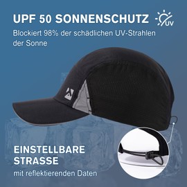TOPEX XL/XXL Baseball Cap Men's with Breathable Mesh, Running Cap, UV Protection Summer Cap, Sun Hat, Baseball Cap, Sports Golf Cap, 95591-Black