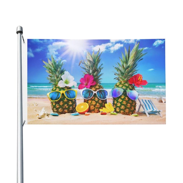 Reaocly Funny Pineapples Sea Beach Flag 3x5 Ft Tropical Summer