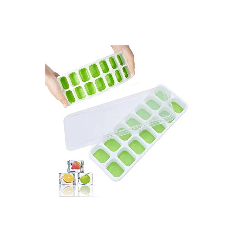 2 Pack Silicone stackable Ice Cube Trays, Reusable Flexible Silicone