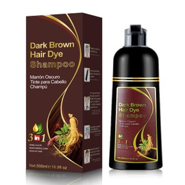 SUPGUDER Brown Hair Shampoo 3 in 1, Instant Hair Color for Gray Hair Coverage, 500ML Hair Color Shampoo Lasts 30 Days with Herbal Ingredient, Natural Hair Color Shampoo for Women & Men