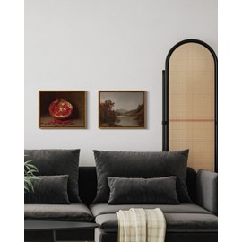 ARPEOTCY Still Life Vintage Wall Art, Fruit Framed Canvas Wall Art Decor, Classical Farmhouse Decor for Living Room, Vintage Painting for Kitchen, Dining Desktop 8x10in