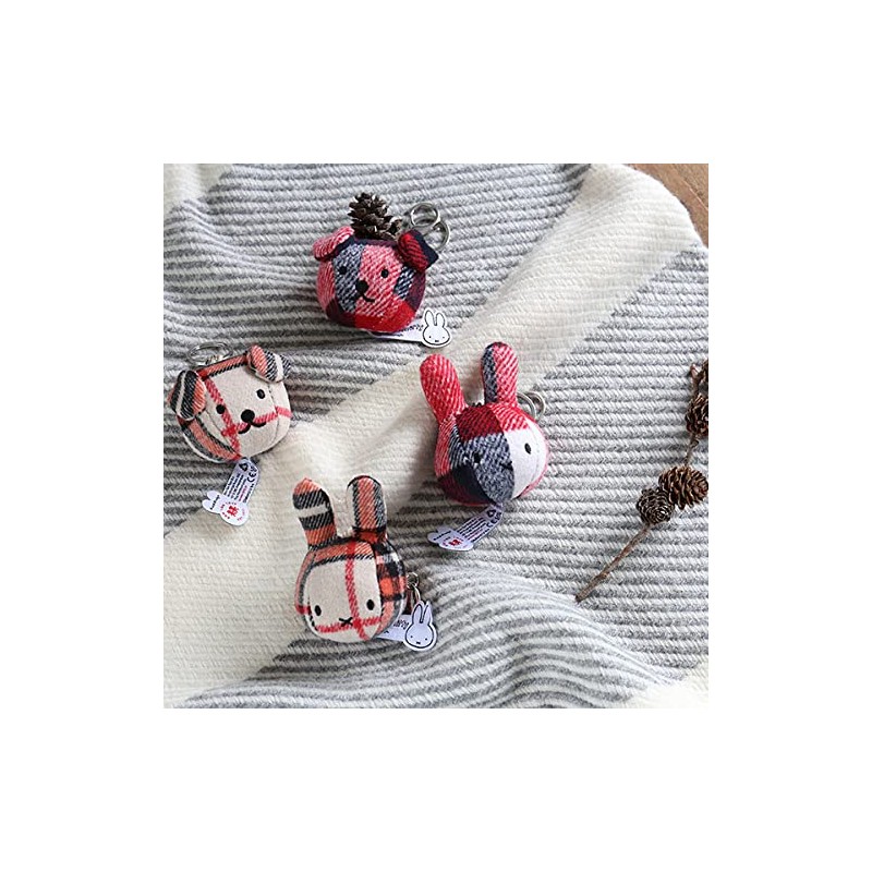 BON TON TOYS BTT-023RD Miffy Check Bag Charm Keychain Red