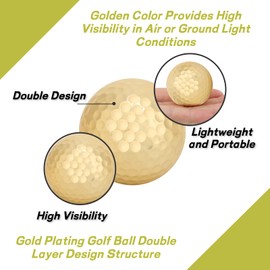 SALUTUYA 4 Piece Golden Golf Ball