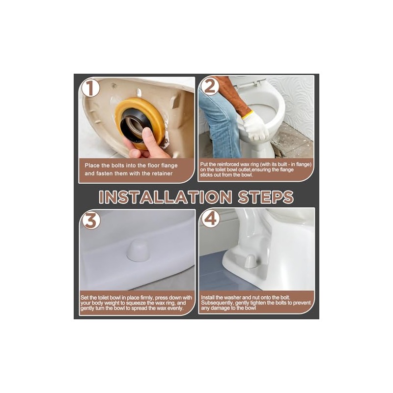 2-Pack Extra Thick Toilet Wax Ring Replacement Kit with 304