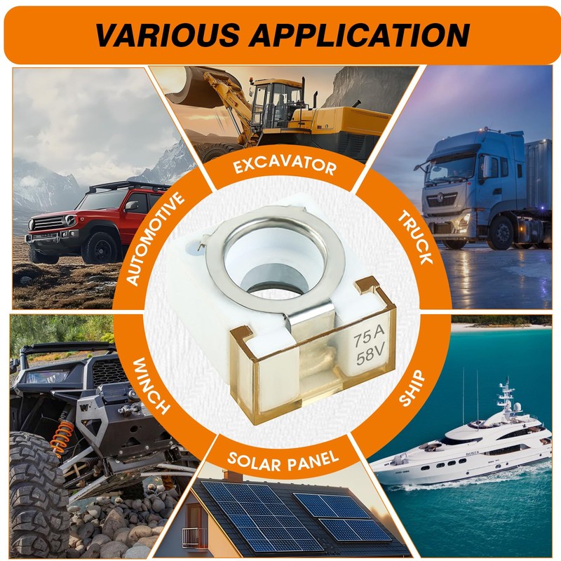 BUSSALIX HABF 58V Battery Fuse for Boat Truck RV Multi-Battery