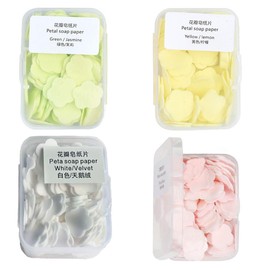 BZKSER Soap Sheets for Travelling - 400 Tablets Soap Sheets, Disposable Paper Soap, Soap with Plastic Box, Portable Paper Soap, 100 Pieces Soap Sheets/Each Box, for Outdoor, Camping, Travel