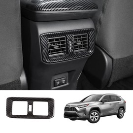 Blazeray for RAV4 Rear Air Conditoner Outlet Vent Cover Panel Trim Rear Carbon Fiber Cover for Toyota RAV4 2019 2020 2021 2022 Interior Accessories(1PC)