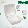 CHEF ROYALE (Pack of 30) 6" Bagasse Burger Box. Disposable