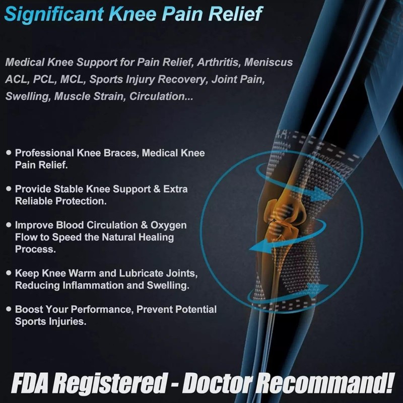 Knee Brace for Sports | Shock-Absorbing Breathable Pads - Mesh