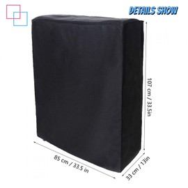 Niiyen Folding Patio Furniture Covers, Black Portable Folding Bed Cover Furniture Dustproof Relaxing Deck Chair Cover for Swimming Pool Beach Chair Yard Folding Chair (85 x 33 x 107 cm)