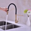 Pirooso Gold and Black Kitchen Faucet, Kitchen Sink Faucet with
