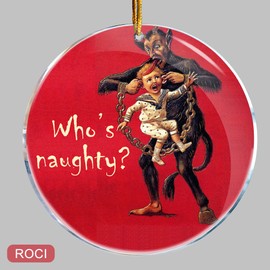 Gruss Vom Krampus Who's Naughty Horror Christmas Ornament - Christmas Ornaments - Christmas Decorations - Christmas Tree Decorations Idea for Women Men Family Coworkers