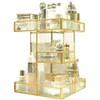 360 Degree Rotation Makeup Organizer Antique Countertop Cosmetic Storage Box