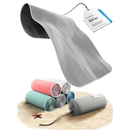 Backpacker's Journey Microfibre Towels in S, M, L, XL, Travel Towel Sets, Lightweight, Quick-Drying, Absorbent and Anti-Bacterial (Grey S)