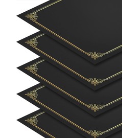 GNL 50 Packs Black Certificate Holders - Diploma Holders, Certificate Covers with Gold Foil Border, for Letter Size 8.5 x 11 Award Certificate Paper and Documents