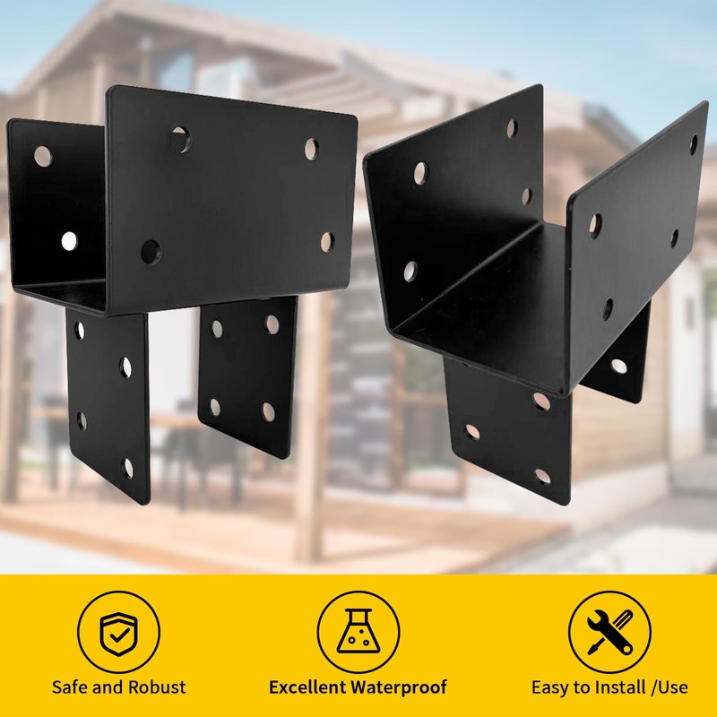 DEVALLEY 4pcs T-Shaped Cap Tie Post Brackets,Horizontal Contector Bracket with