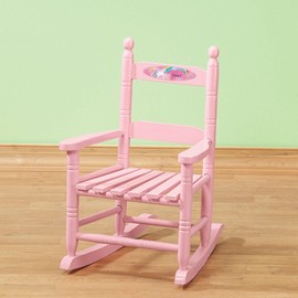 Fox Valley Traders Custom Unicorn Children's Rocking Chair, Durable Wood - Measures 14 1/2" Wide x 11 1/2" Deep; 22 1/2" Overall Height, Pink Font