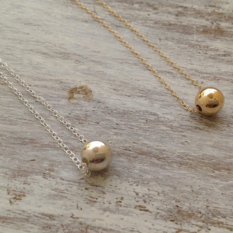 Custom Gold Ball Necklace Ball Bead Gold Filled Chain