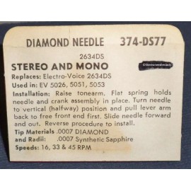 Superb 374-DS77 NEEDLE STYLUS for EV 2634DS 2641 EV 2534DS EV 2646DS