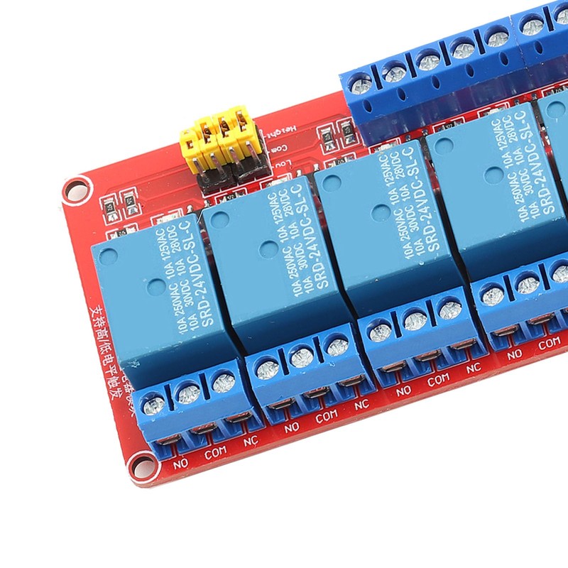 24 V 8-channel relay module, relay with optocoupler insulation, high