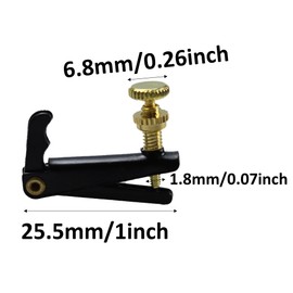 AUXBC 4Pcs Violin Fine Tuners for 4/4-3/4 Violins, Black Metal String Adjusters, Easy Tune String Spinner