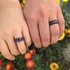 SHELOVES Black Plated Couples Women Purple Wedding Rings Sets His