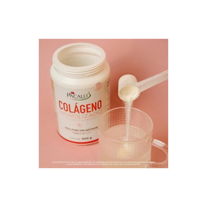PACALLI Colágeno Hidrolizado en Polvo 300g - Tipo I y