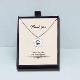LeCalla 925 Sterling Silver Aloha Quote Charms Necklace Pendant for Women Teen