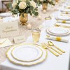 Glowserve 50 Guests 350 PCS Disposable Plastic Plates Gold Dinnerware